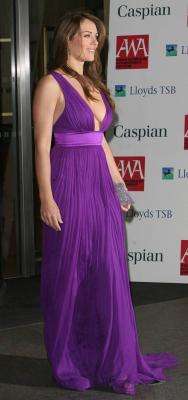 Elizabeth Hurley in purple