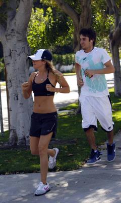 Ashley Tisdale jogging