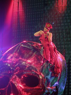Kylie Minogue in red dress