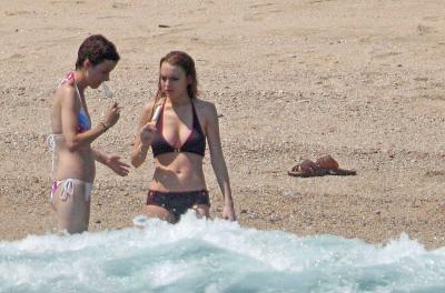 Lindsay Lohan on the beach