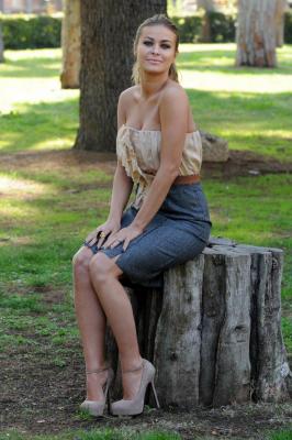 Carmen Electra poses in park