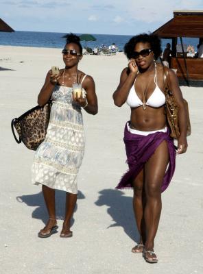 Serena Williams on the beach