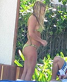 Fergie in a green bikini