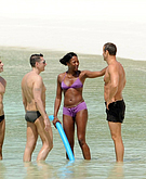 Naomi Campbell on the beach