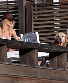 Nicolette Sheridan with her dog