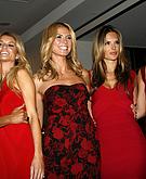 Victoria's Secret models in red