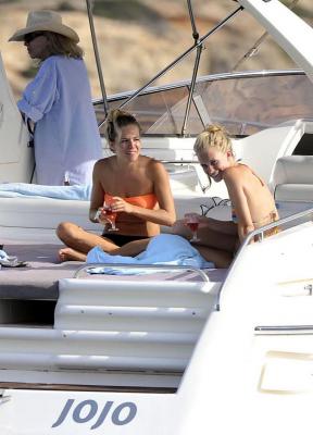 Sienna Miller on a yacht
